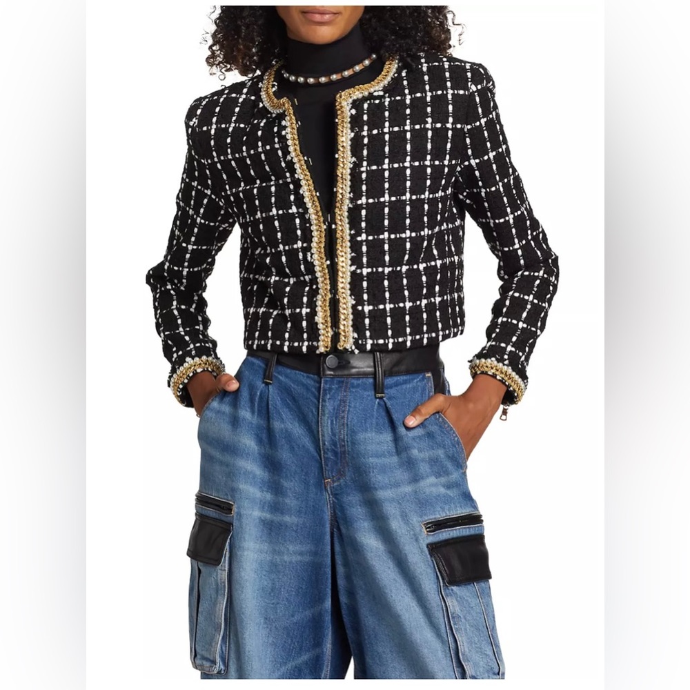 Alice + Olivia Sabina Threaded Windowpane Jacket - Picture 3 of 14